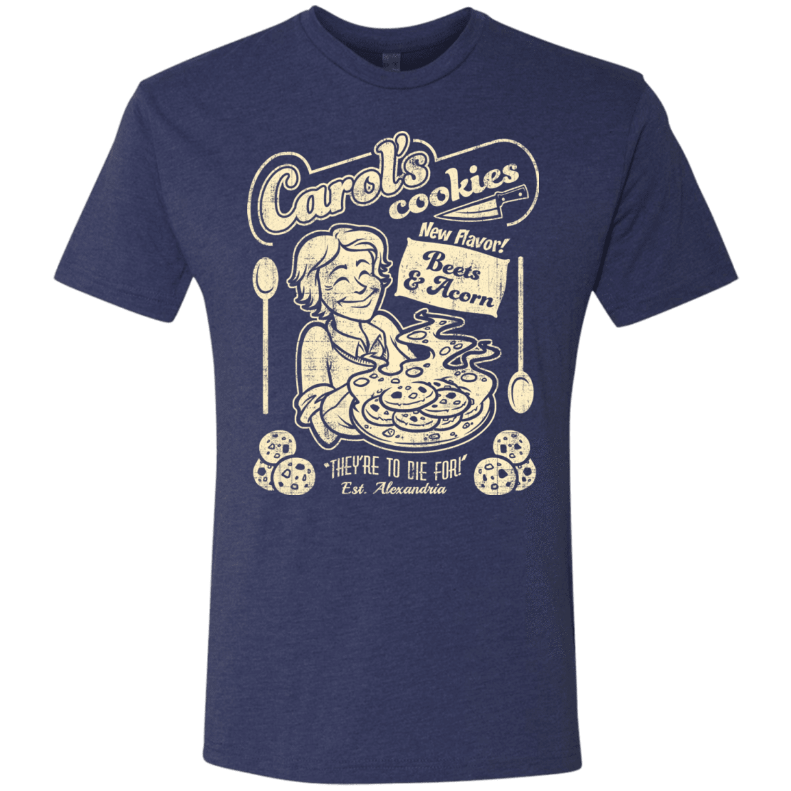 T-Shirts Vintage Navy / Small Carols Cookies Men's Triblend T-Shirt