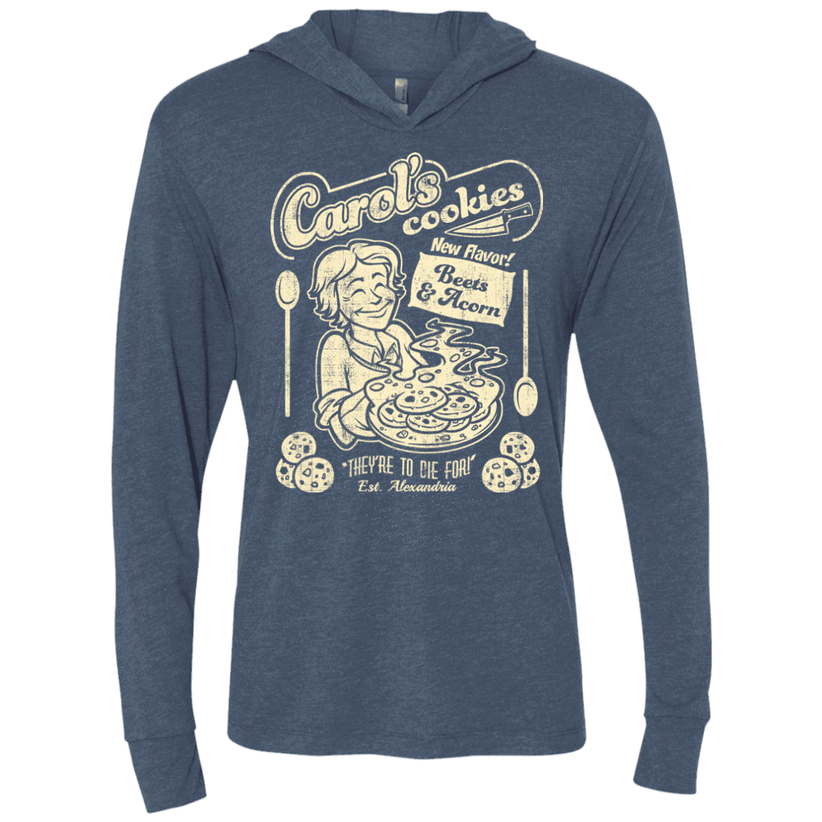 Carols Cookies Triblend Long Sleeve Hoodie Tee
