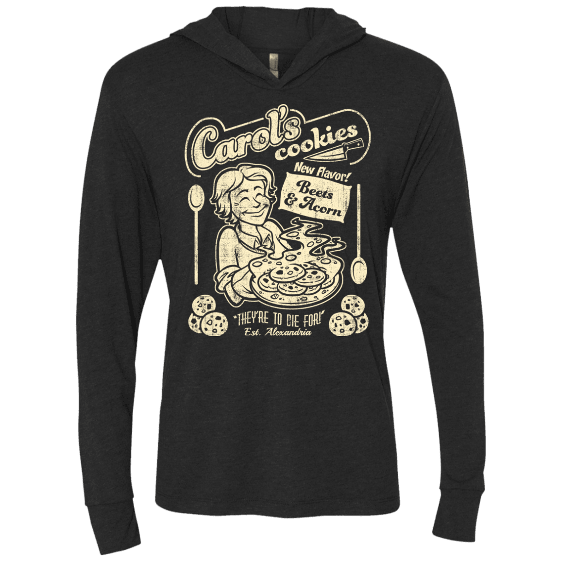 Carols Cookies Triblend Long Sleeve Hoodie Tee