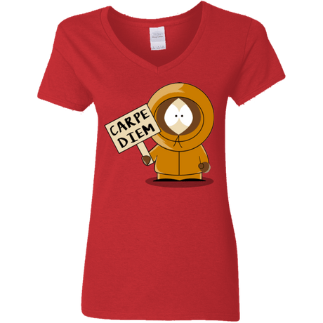 T-Shirts Red / S Carpe Diem Women's V-Neck T-Shirt