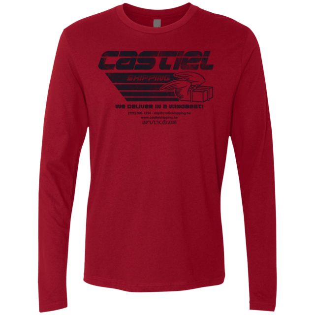 T-Shirts Cardinal / Small Castiel Shipping Men's Premium Long Sleeve