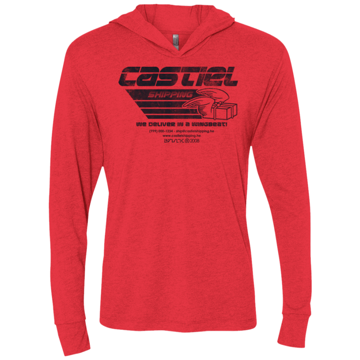 T-Shirts Vintage Red / X-Small Castiel Shipping Triblend Long Sleeve Hoodie Tee