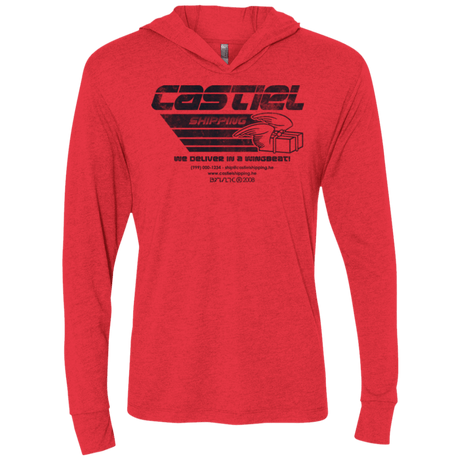 T-Shirts Vintage Red / X-Small Castiel Shipping Triblend Long Sleeve Hoodie Tee