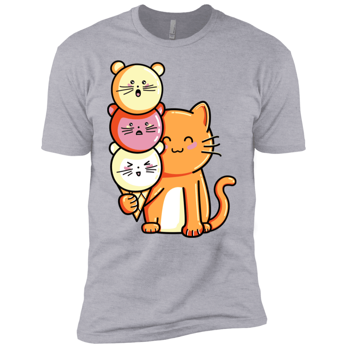 T-Shirts Heather Grey / YXS Cat and Micecream Boys Premium T-Shirt