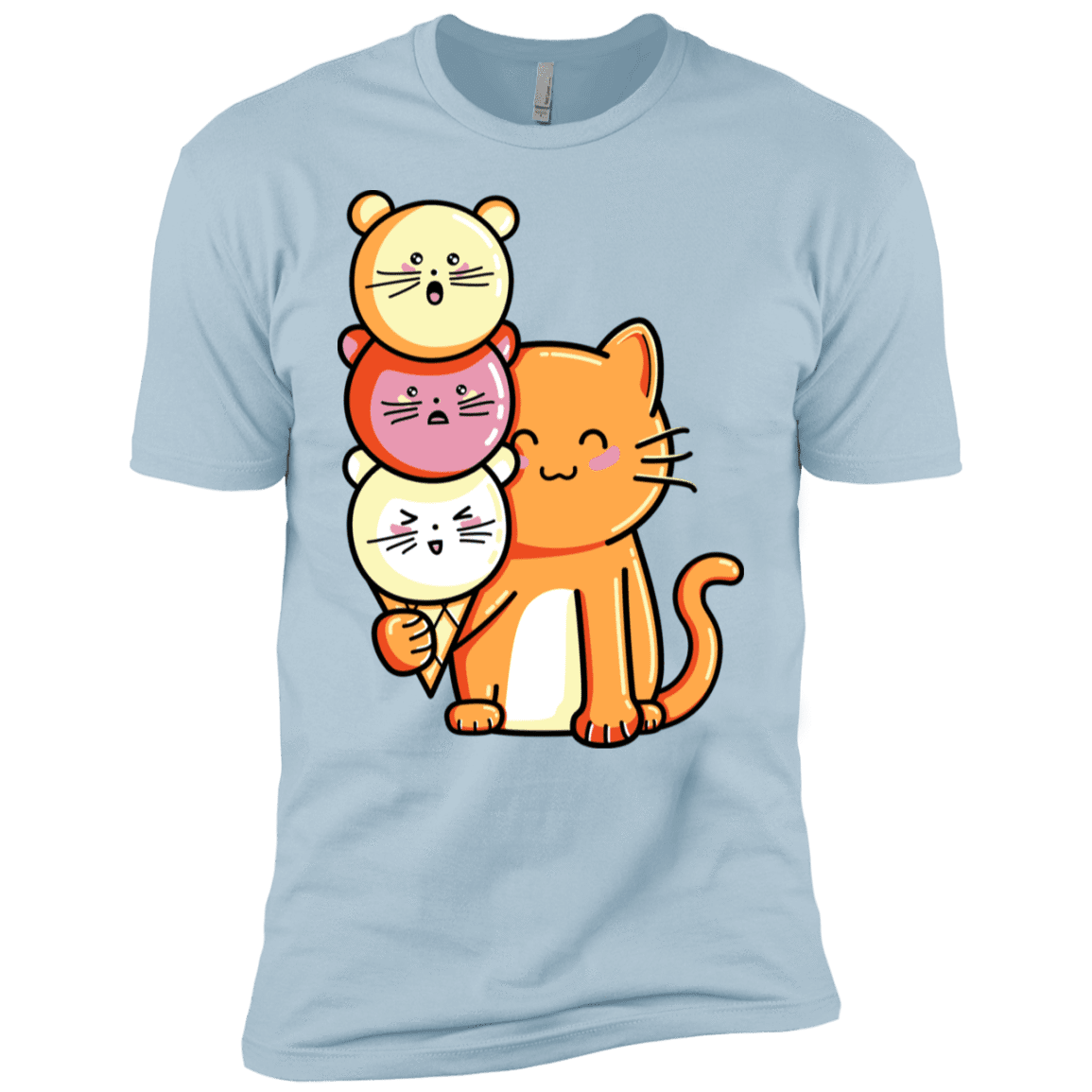 T-Shirts Light Blue / YXS Cat and Micecream Boys Premium T-Shirt