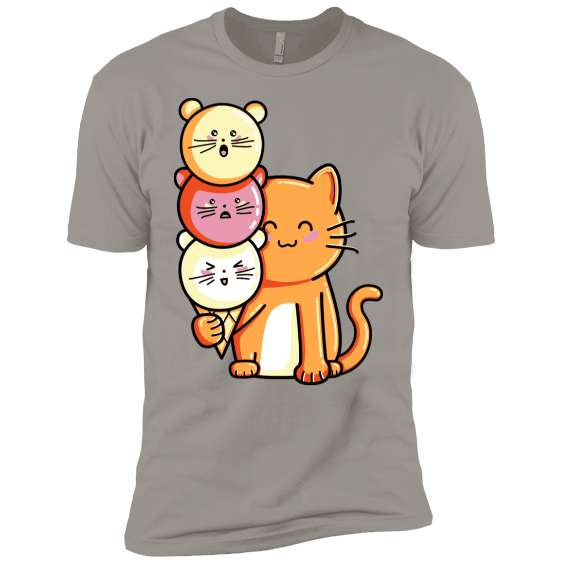 T-Shirts Light Grey / YXS Cat and Micecream Boys Premium T-Shirt