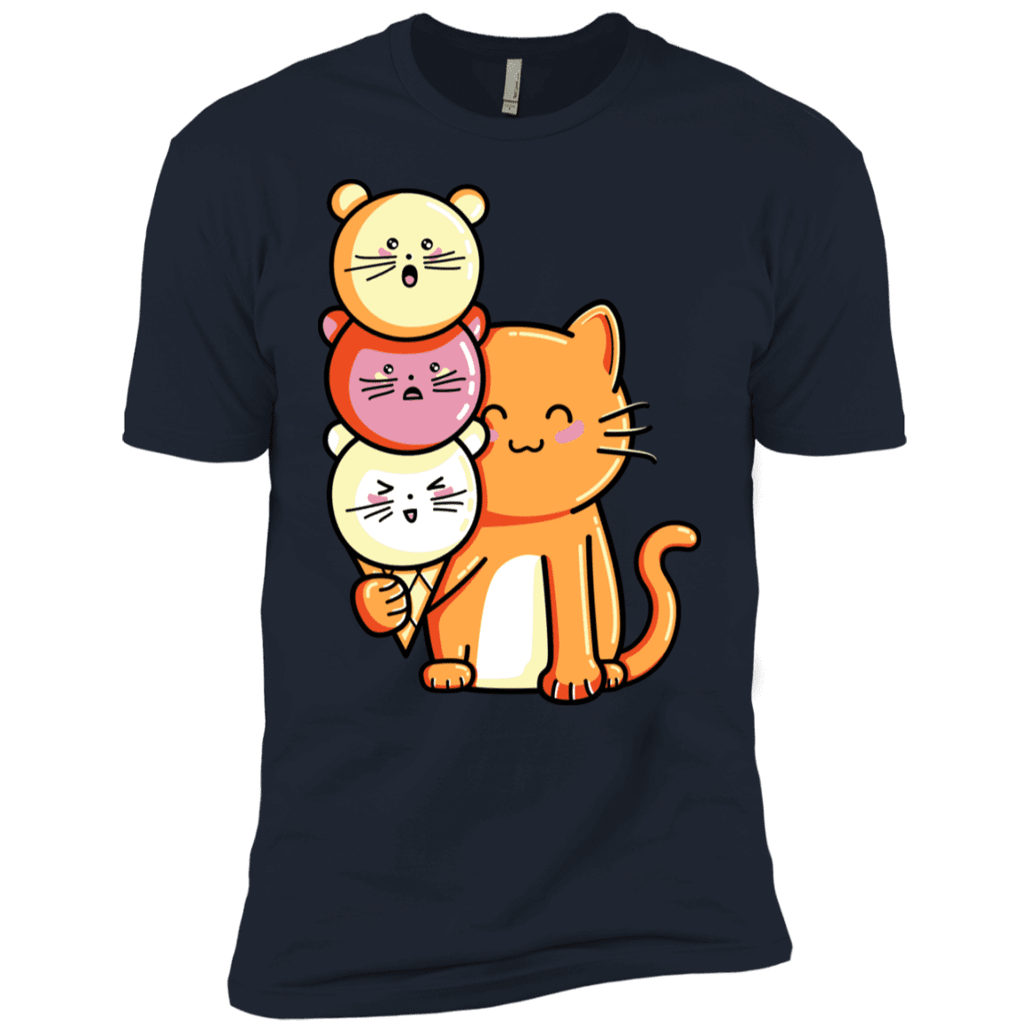 T-Shirts Midnight Navy / YXS Cat and Micecream Boys Premium T-Shirt