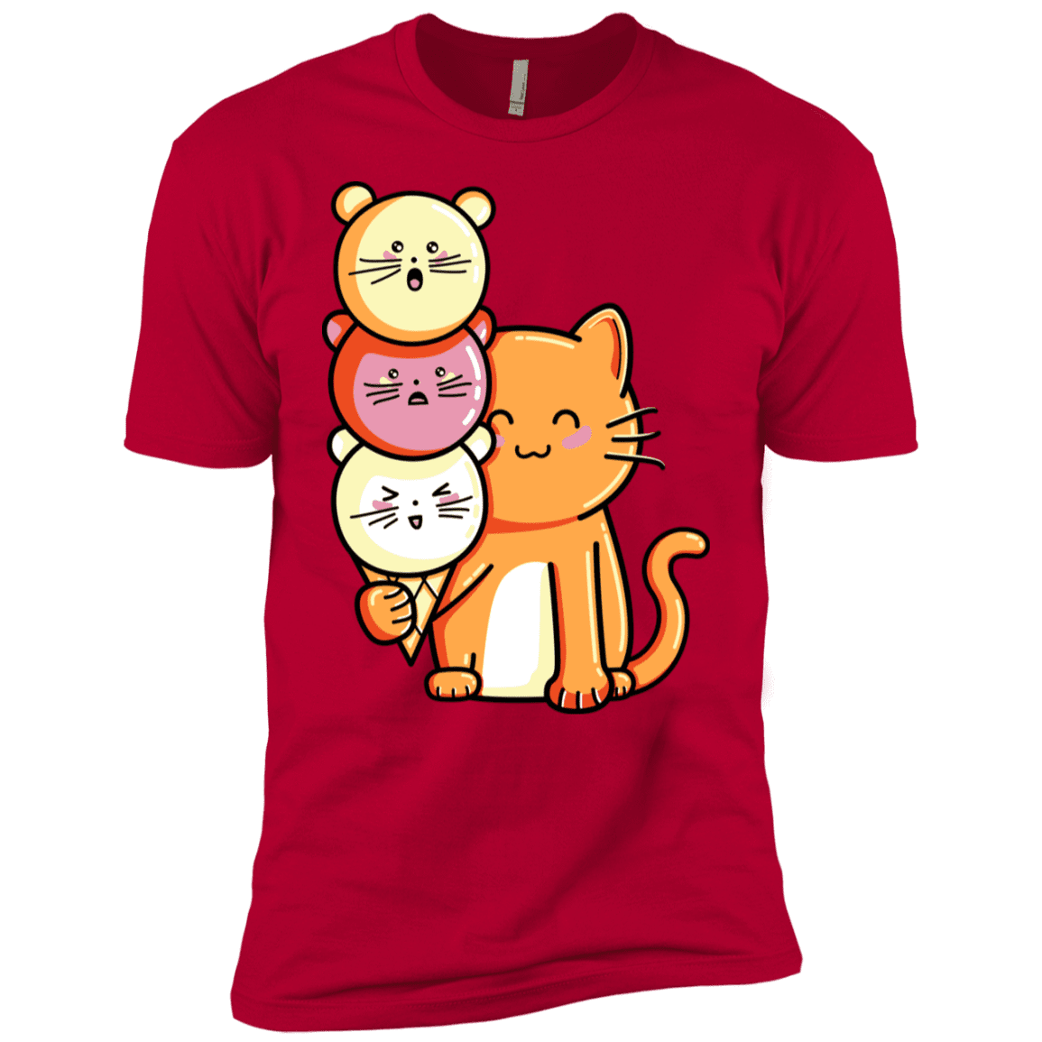 T-Shirts Red / YXS Cat and Micecream Boys Premium T-Shirt