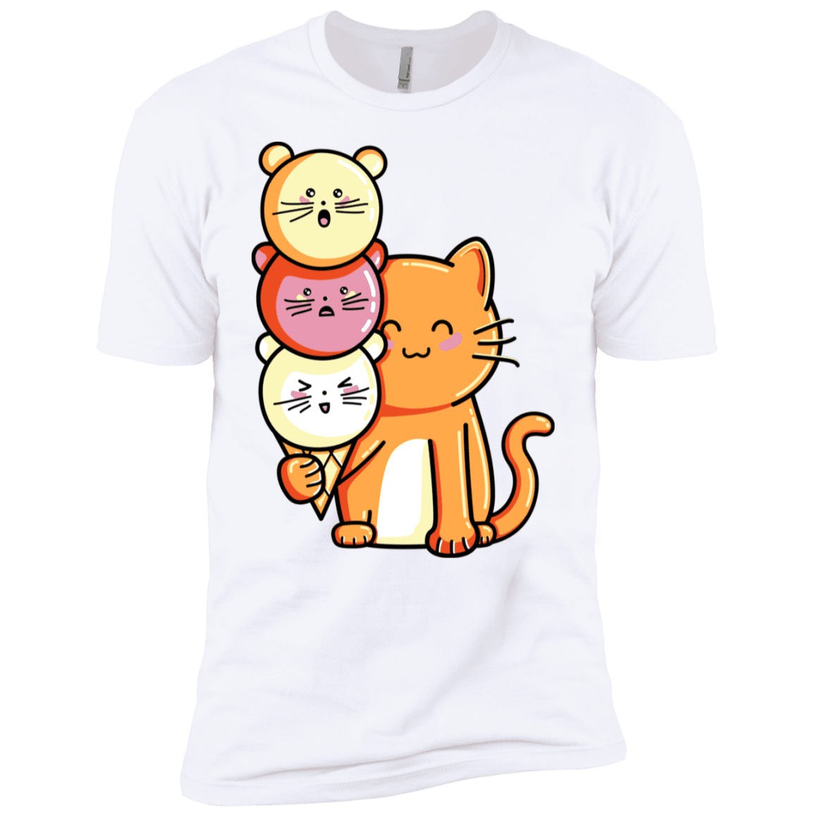 T-Shirts White / YXS Cat and Micecream Boys Premium T-Shirt