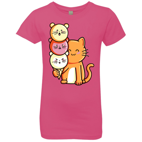 T-Shirts Hot Pink / YXS Cat and Micecream Girls Premium T-Shirt