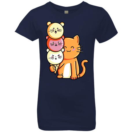 T-Shirts Midnight Navy / YXS Cat and Micecream Girls Premium T-Shirt