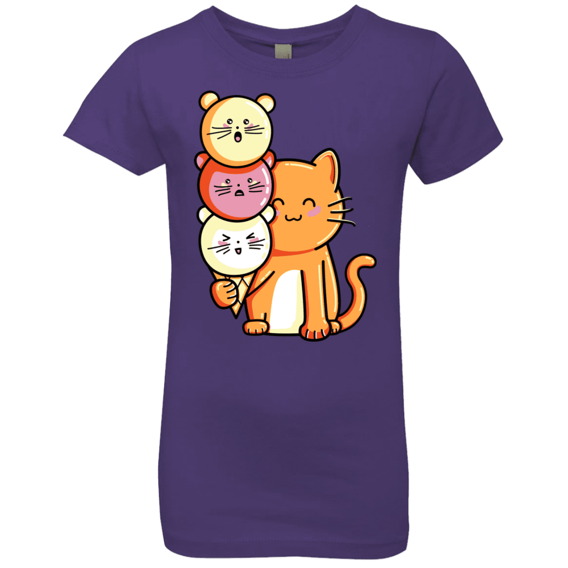 T-Shirts Purple Rush / YXS Cat and Micecream Girls Premium T-Shirt