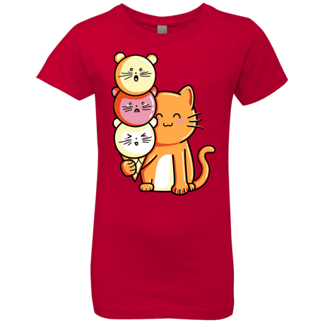 T-Shirts Red / YXS Cat and Micecream Girls Premium T-Shirt