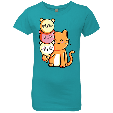 T-Shirts Tahiti Blue / YXS Cat and Micecream Girls Premium T-Shirt