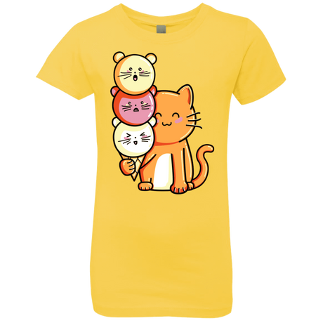 T-Shirts Vibrant Yellow / YXS Cat and Micecream Girls Premium T-Shirt