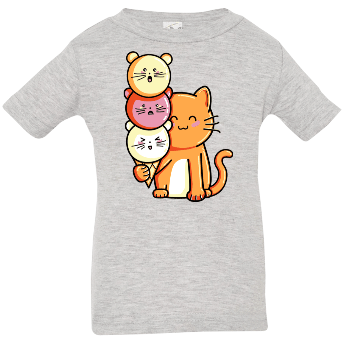 T-Shirts Heather Grey / 6 Months Cat and Micecream Infant Premium T-Shirt