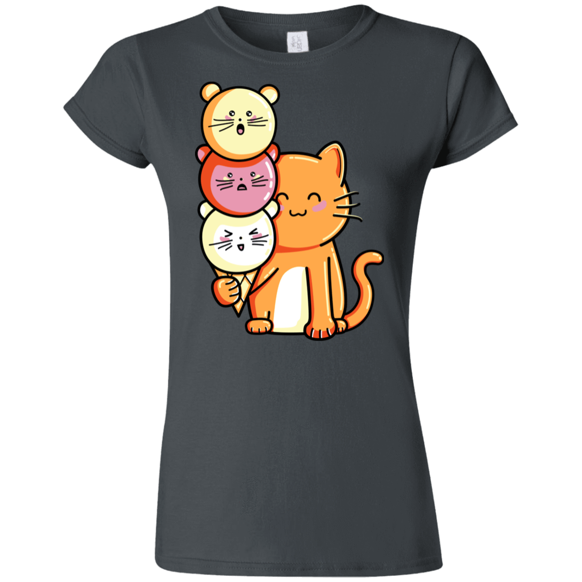 T-Shirts Charcoal / S Cat and Micecream Junior Slimmer-Fit T-Shirt