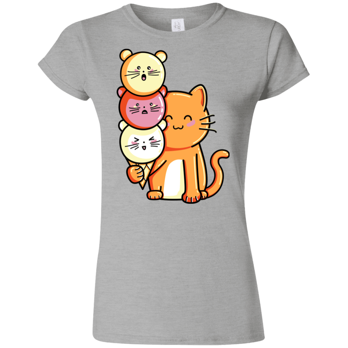 T-Shirts Sport Grey / S Cat and Micecream Junior Slimmer-Fit T-Shirt