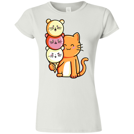 T-Shirts White / S Cat and Micecream Junior Slimmer-Fit T-Shirt