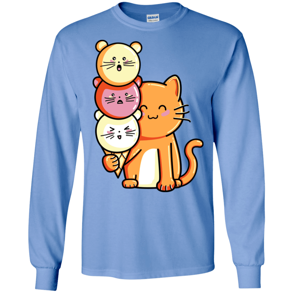 T-Shirts Carolina Blue / S Cat and Micecream Men's Long Sleeve T-Shirt