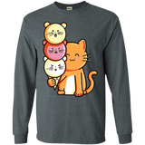 T-Shirts Dark Heather / S Cat and Micecream Men's Long Sleeve T-Shirt