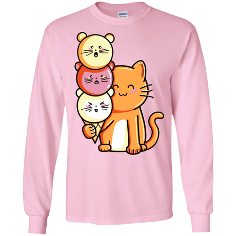 T-Shirts Light Pink / S Cat and Micecream Men's Long Sleeve T-Shirt