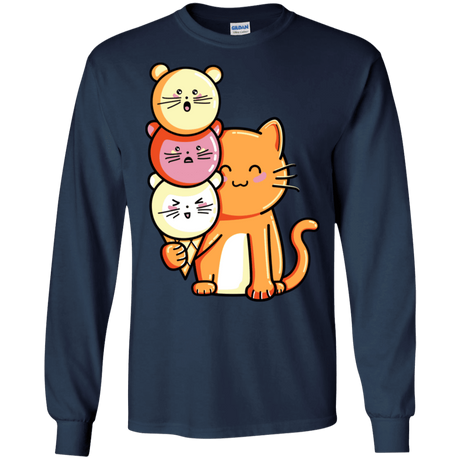 T-Shirts Navy / S Cat and Micecream Men's Long Sleeve T-Shirt