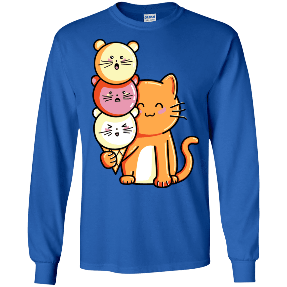 T-Shirts Royal / S Cat and Micecream Men's Long Sleeve T-Shirt