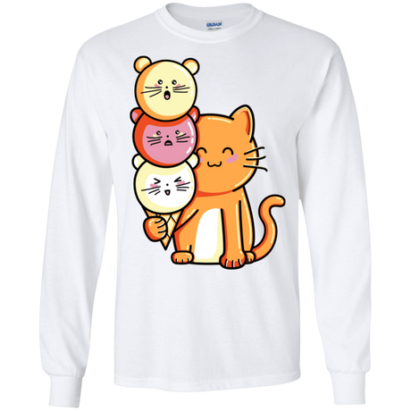 T-Shirts White / S Cat and Micecream Men's Long Sleeve T-Shirt