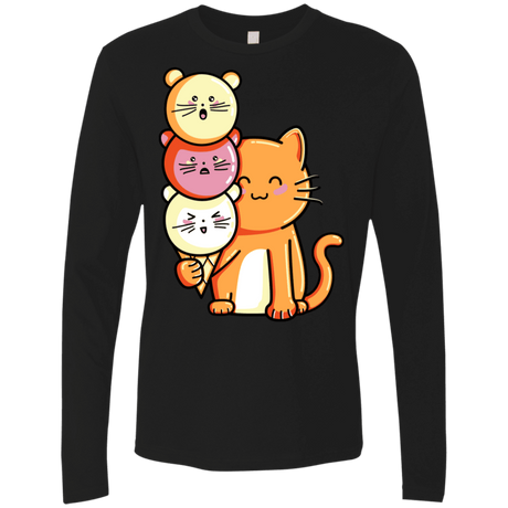 T-Shirts Black / S Cat and Micecream Men's Premium Long Sleeve