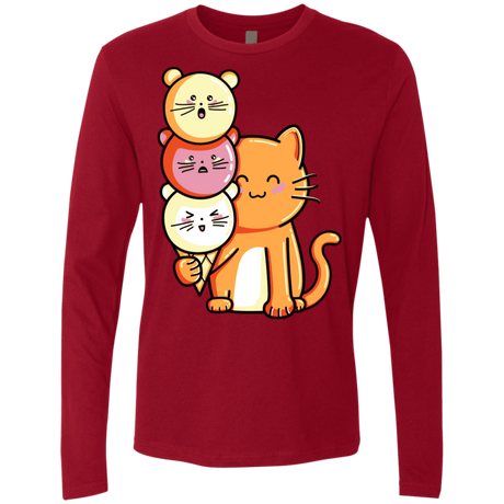 T-Shirts Cardinal / S Cat and Micecream Men's Premium Long Sleeve