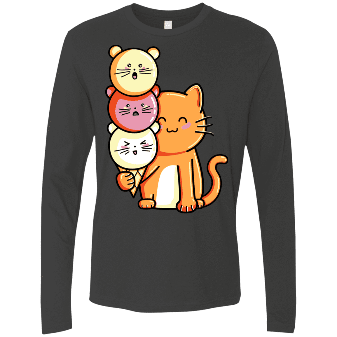 T-Shirts Heavy Metal / S Cat and Micecream Men's Premium Long Sleeve