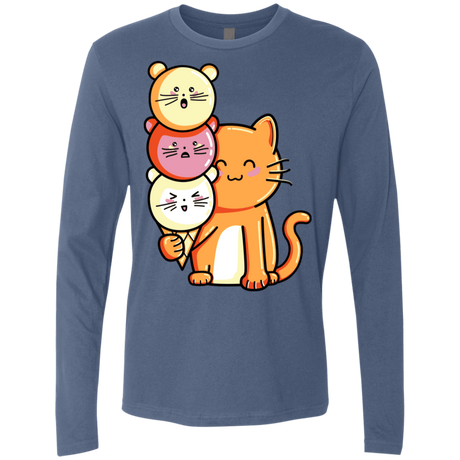 T-Shirts Indigo / S Cat and Micecream Men's Premium Long Sleeve