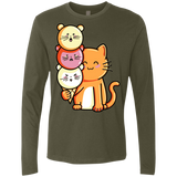 T-Shirts Military Green / S Cat and Micecream Men's Premium Long Sleeve