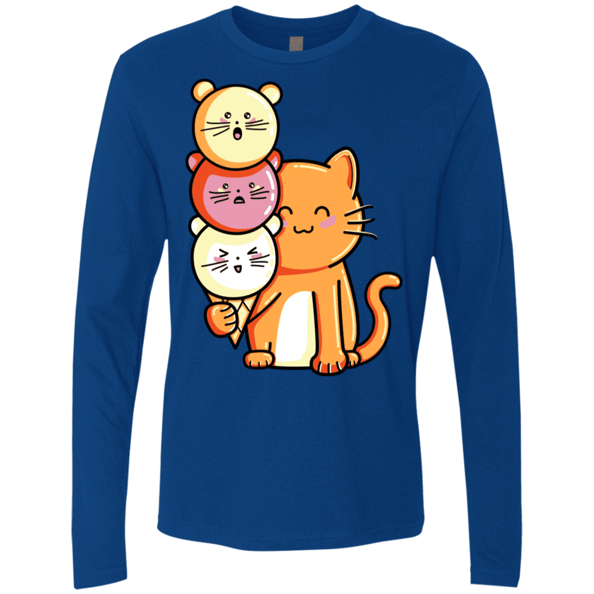 T-Shirts Royal / S Cat and Micecream Men's Premium Long Sleeve