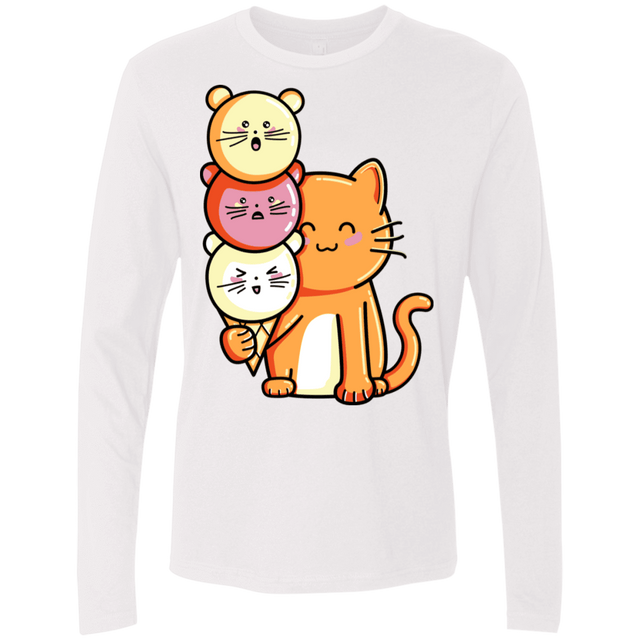 T-Shirts White / S Cat and Micecream Men's Premium Long Sleeve