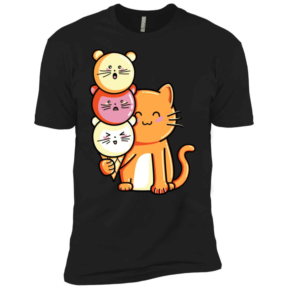 T-Shirts Black / X-Small Cat and Micecream Men's Premium T-Shirt