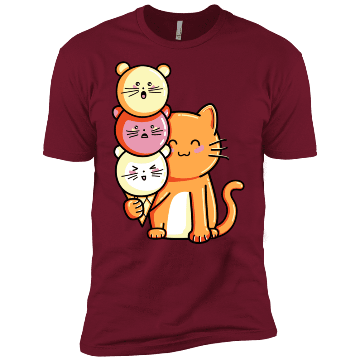 T-Shirts Cardinal / X-Small Cat and Micecream Men's Premium T-Shirt