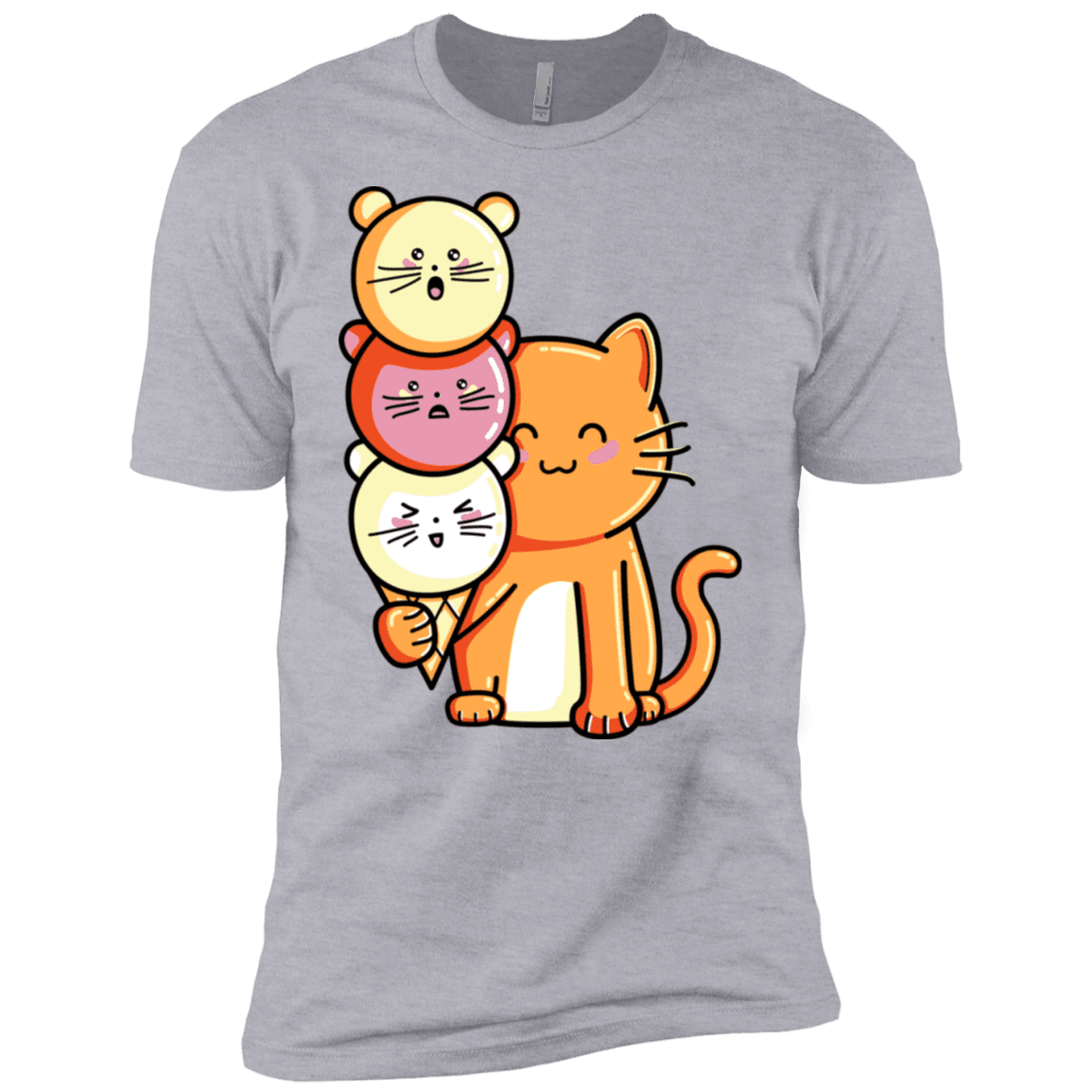 T-Shirts Heather Grey / X-Small Cat and Micecream Men's Premium T-Shirt