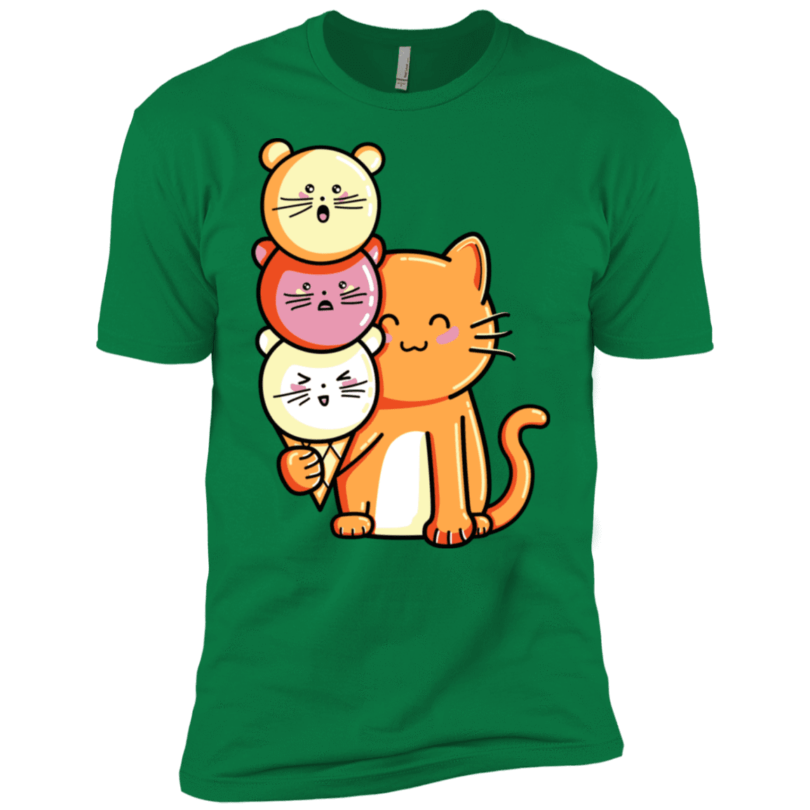 T-Shirts Kelly Green / X-Small Cat and Micecream Men's Premium T-Shirt