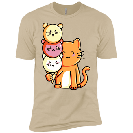T-Shirts Sand / X-Small Cat and Micecream Men's Premium T-Shirt
