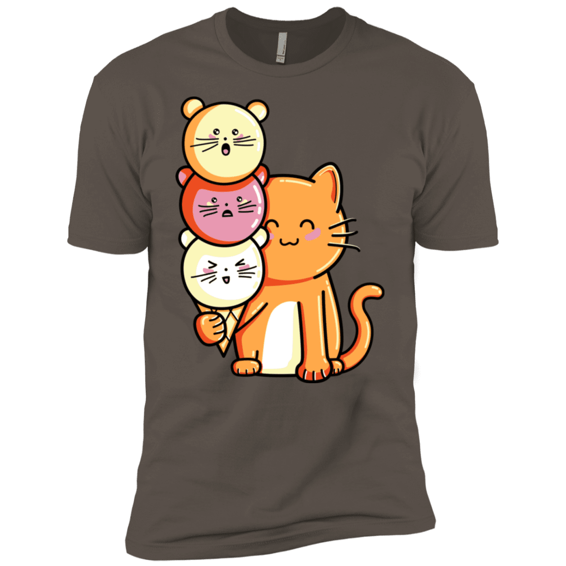 T-Shirts Warm Grey / X-Small Cat and Micecream Men's Premium T-Shirt