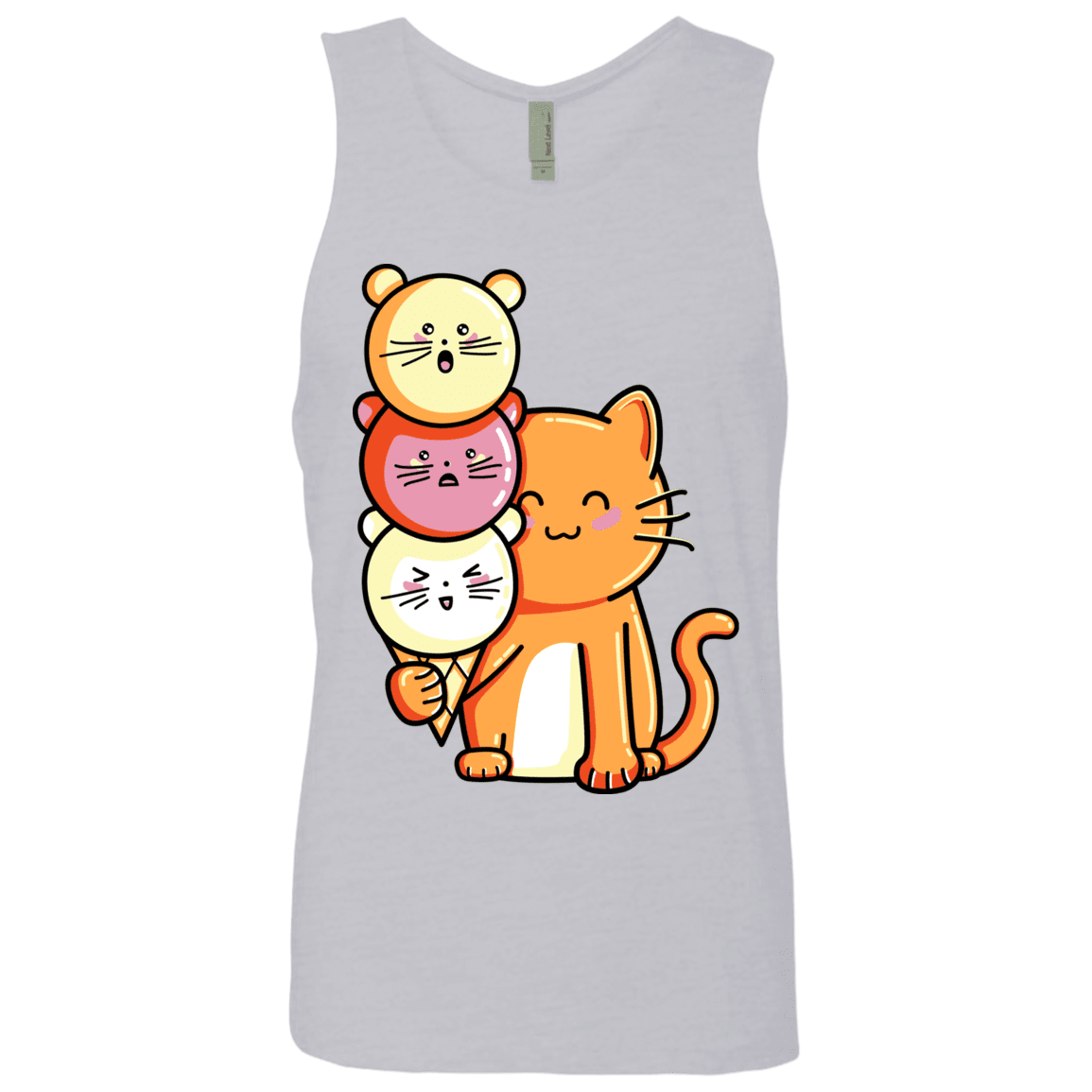 T-Shirts Heather Grey / S Cat and Micecream Men's Premium Tank Top