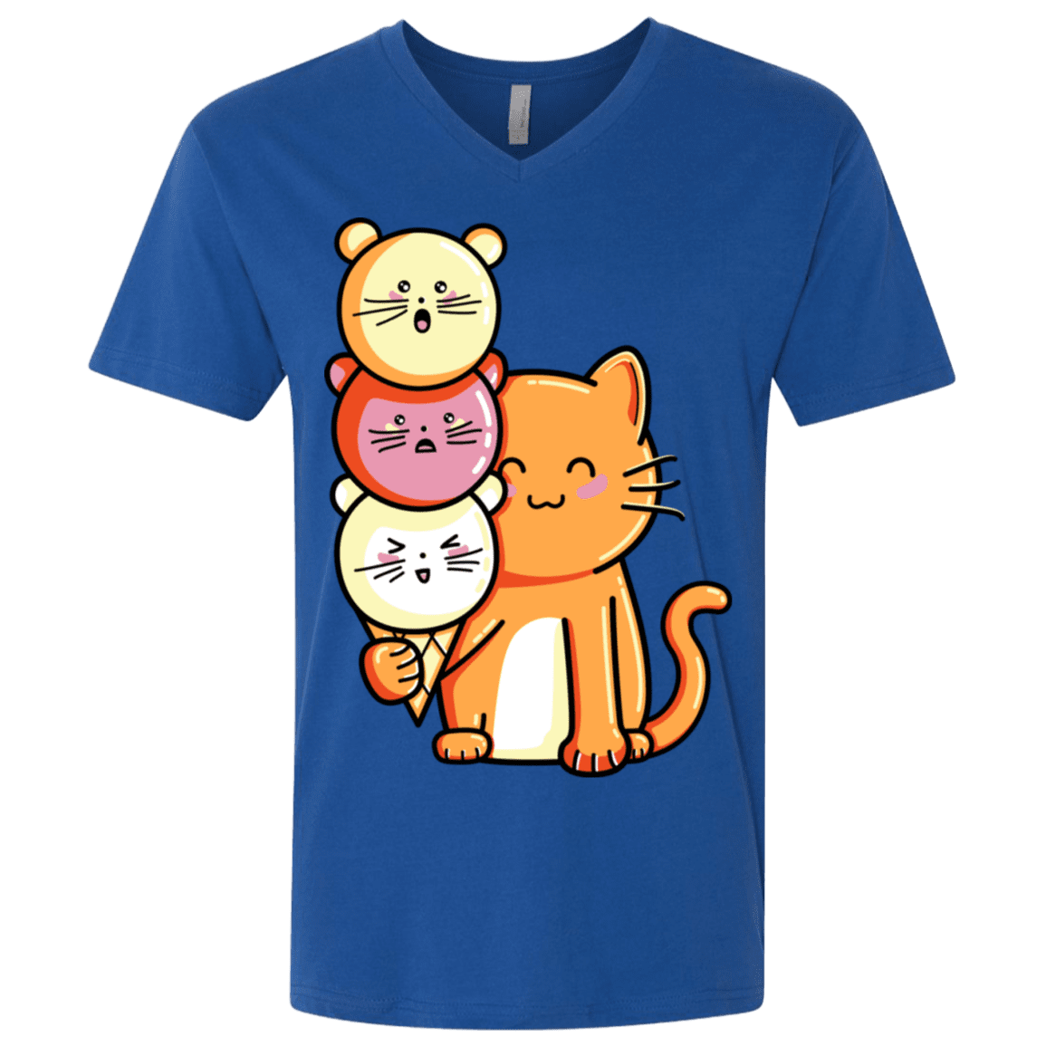 T-Shirts Royal / X-Small Cat and Micecream Men's Premium V-Neck