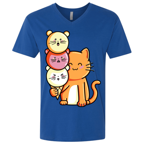 T-Shirts Royal / X-Small Cat and Micecream Men's Premium V-Neck