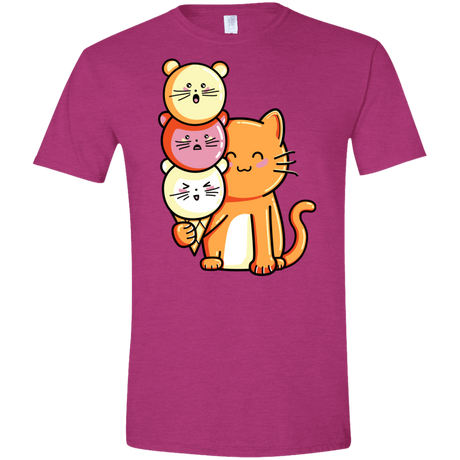 T-Shirts Antique Heliconia / S Cat and Micecream Men's Semi-Fitted Softstyle