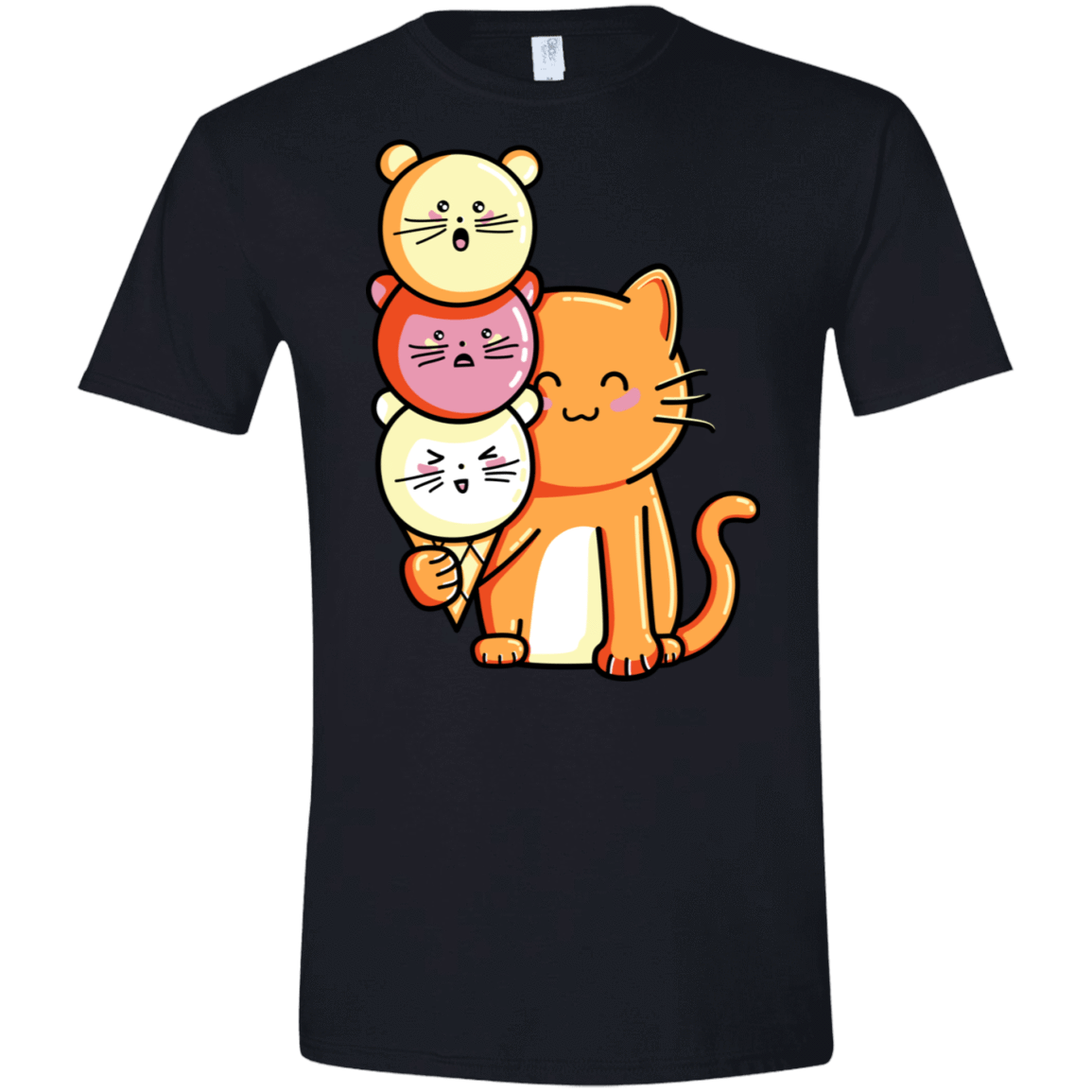 T-Shirts Black / X-Small Cat and Micecream Men's Semi-Fitted Softstyle