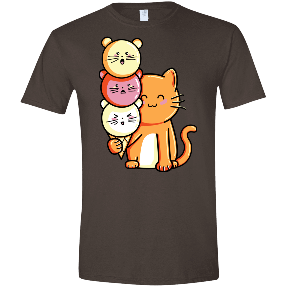 T-Shirts Dark Chocolate / S Cat and Micecream Men's Semi-Fitted Softstyle
