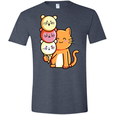 T-Shirts Heather Navy / S Cat and Micecream Men's Semi-Fitted Softstyle