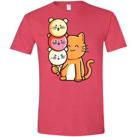 T-Shirts Heather Red / S Cat and Micecream Men's Semi-Fitted Softstyle
